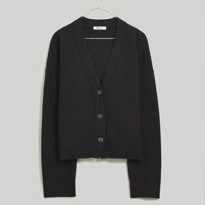 Madewell Black V-neck Slim Cardigan Cinched Waist